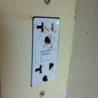 Roaches nesting in electrical outlet