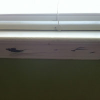 Termite Damage to Window Sill Trim Board